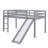 Twin Elevated Bed With Ladder And Slide Loft Design Including Safety Guardrails-1276369547