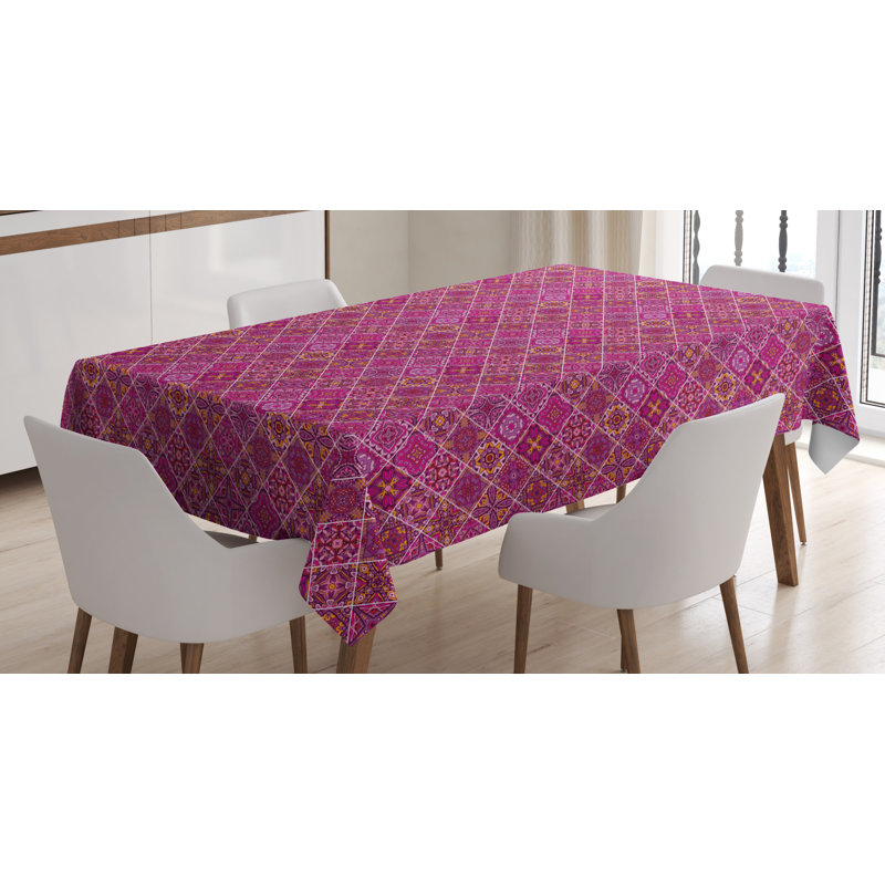 Moroccan Dining Room Kitchen Tablecloth, 70" L x 52" W