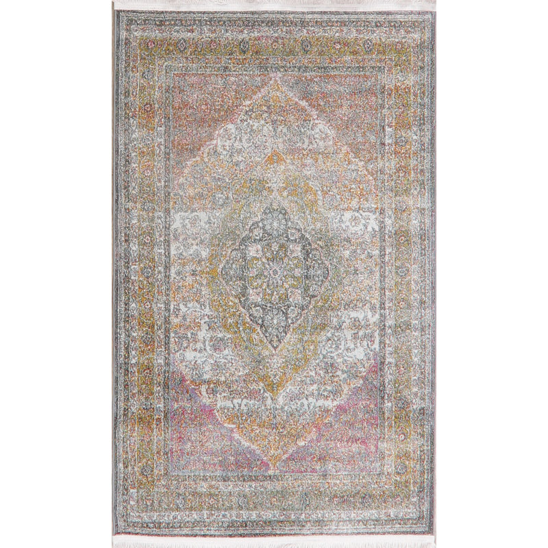 Tapis beige à motif floral Grimstad, Rectangle 5 pi x 7 pi