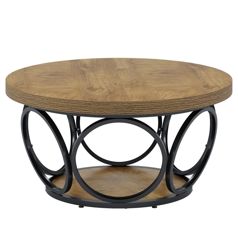 Frame Coffee Table with Storage, Light Brown