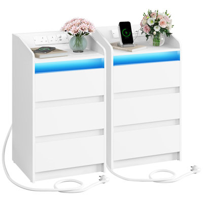 35cm W Manufactured Wood Bedside Table