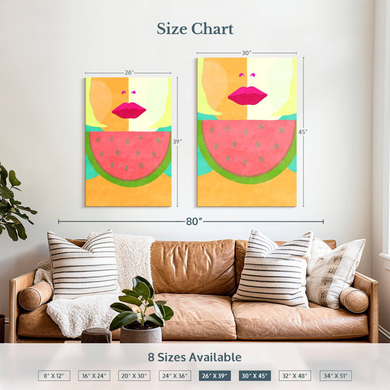 Leisha Watermelon Sugar Disco, 39" H x 26" W