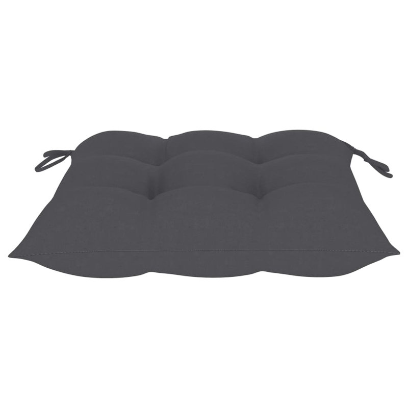 Chaise de patio en teck avec coussins Apollinaire, Anthracite