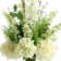 Delphinium, Hydrangea and Fern Floral Arrangement in Tall Glass Vase