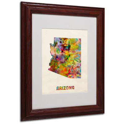 « arizona map » par michael thompsett, impression encadrée