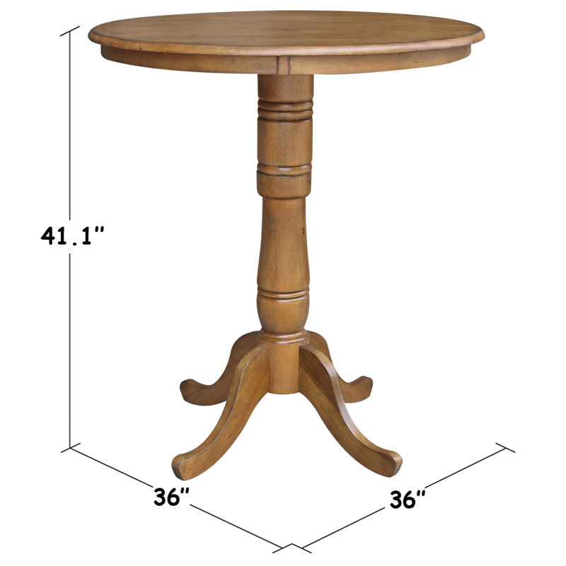 Table de salle à manger en bois massif Mosteller, Pacanier, H 42 po x l 36 po x P 36 po