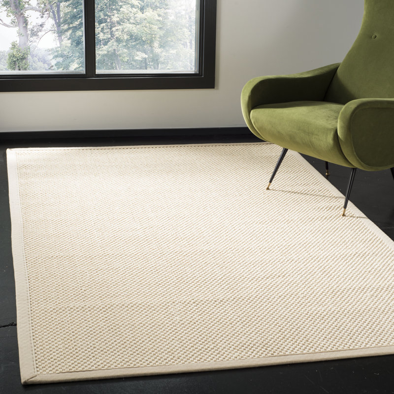 Tapis de couleur unie en fibre de sisal Chaidez, Rectangle 6 pi x 9 pi