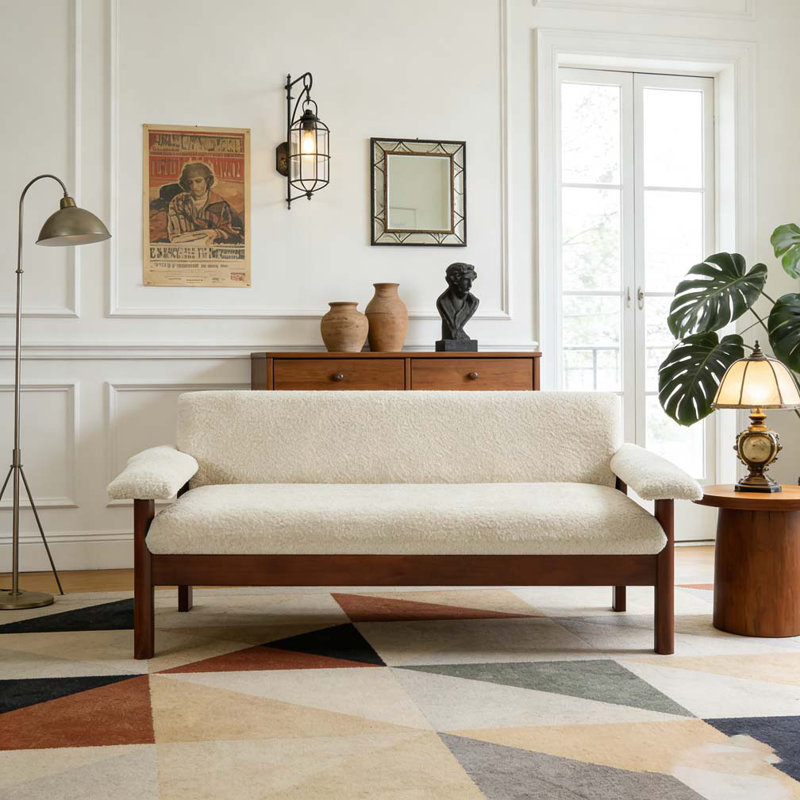 Causeuse 72,8 "avec coussins d'accoudoirs, Beige