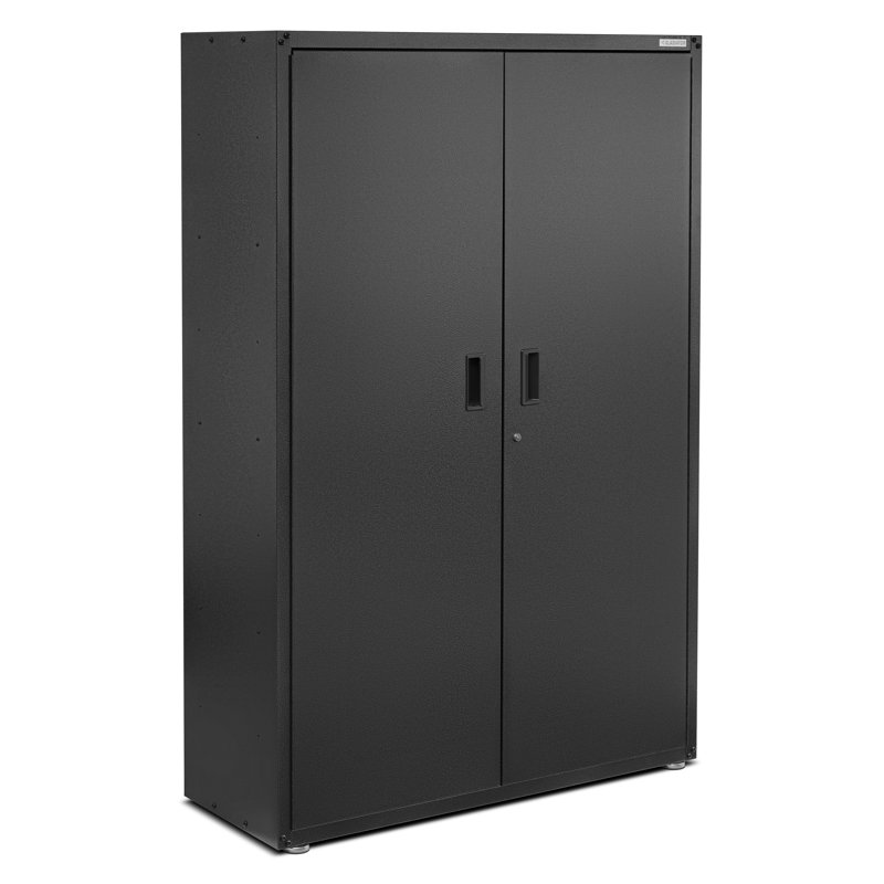 Single Storage Cabinet, Hammered Granite/Hammered Granite