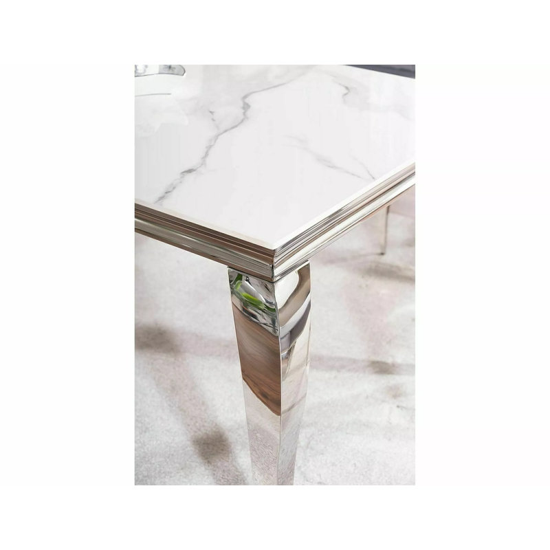 Ethan Dining Table, Silver, 75cmH x 180cmL x 90cmW