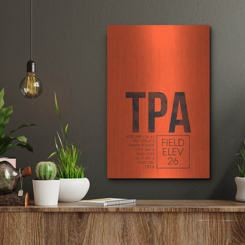 Latitude Run® «TPA ATC» par O8, art mural en métal, H 16 po x l 12 po