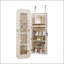 Armoire à bijoux avec miroir pleine longueur, porte ou fixation murale, rangement verrouillable, éclairage intérieur, forme irrégulière