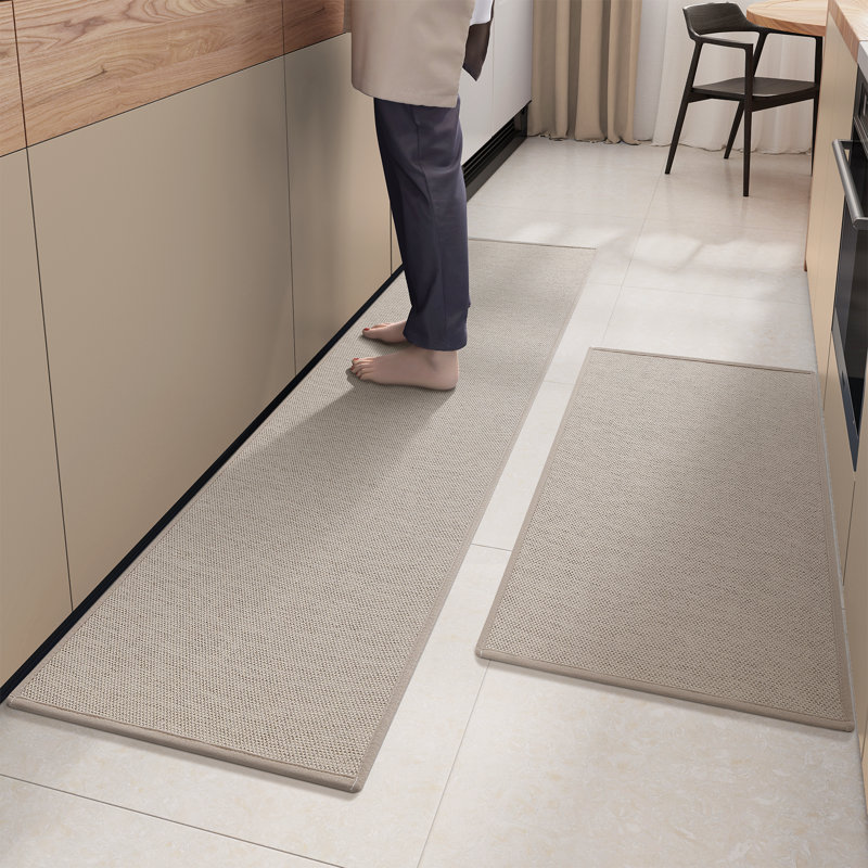 Tapis de cuisine Amesdale, Tapis de couloir 1 pi 5 po x 7 pi 11 po, Kaki