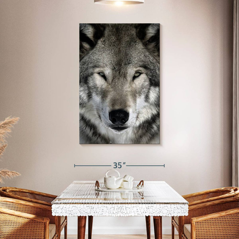 Brampt Gray Wolf Head, 48" H x 32" W