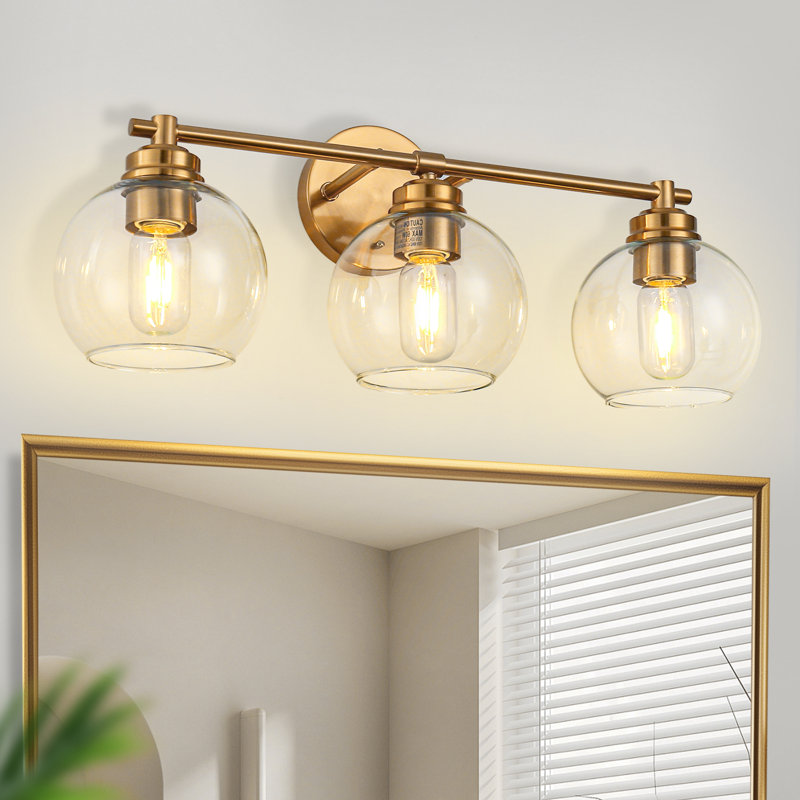 Luminaire de salle de bain 3 lumières Modern Elegance, Or