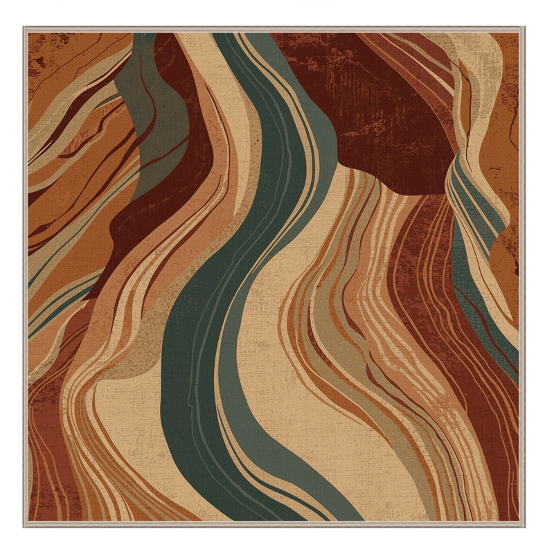 Tapis brun rustique lavable à la machine à motif rustique rustique Gregorey, Carré 5 pi