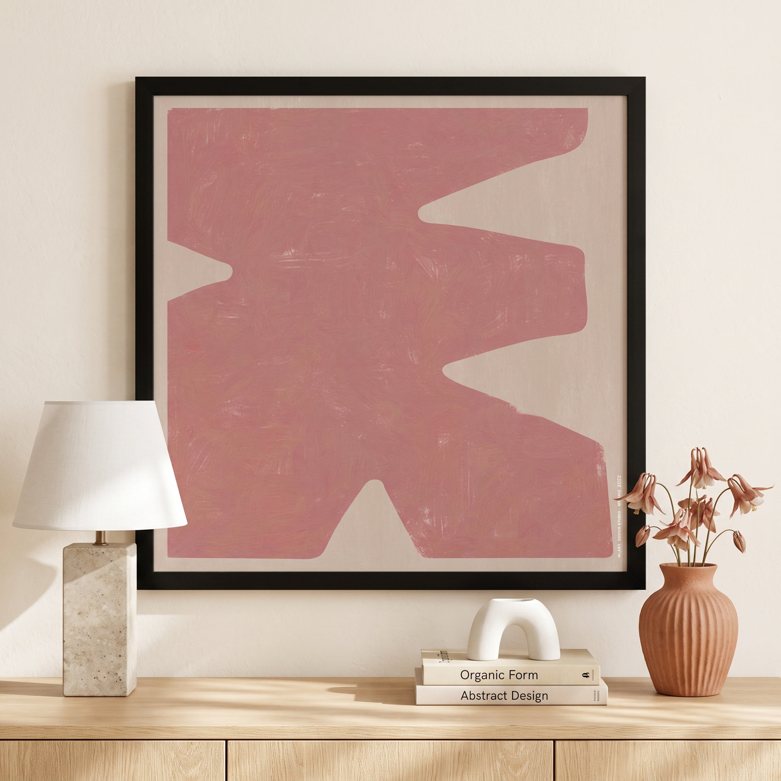 Cassidy "Sculpted Pastel 4" Print, Black Paper Framed, 16" H x 16" W