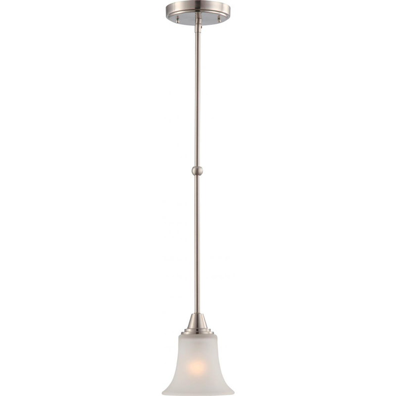 Luminaire suspendu à 1 lumière Reynal, Nickel brossé et givré