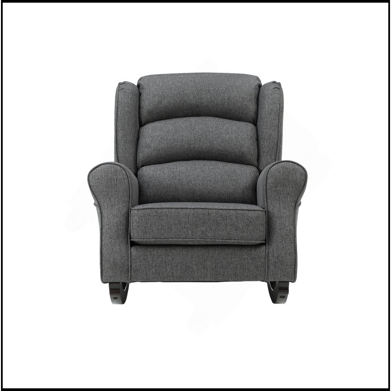Chaise berçante en tissu gris