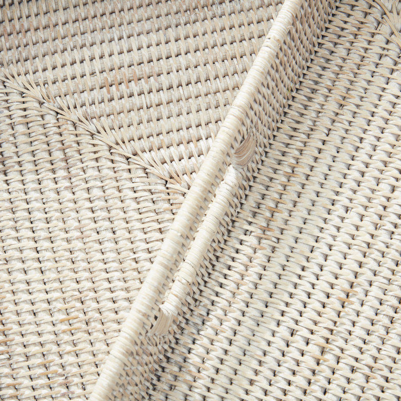 Burma Rattan 3 Piece Serving Tray Set, White