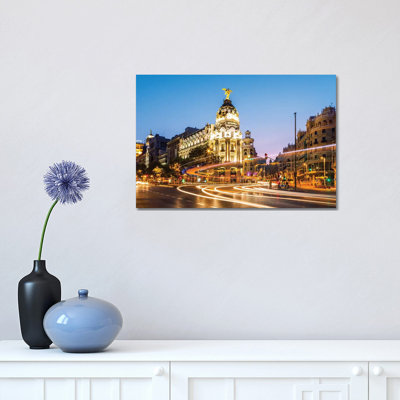 Night in Madrid, Spain 1 Piece Wrapped Canvas Wall Art