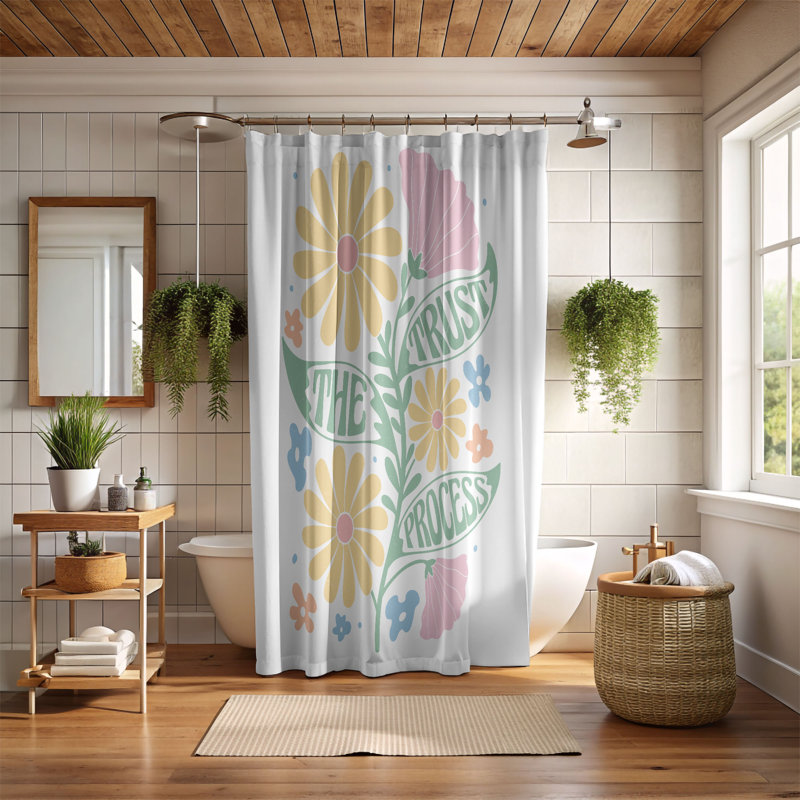 Ariyanna Floral Shower Curtain, H 74 po x l 71 po
