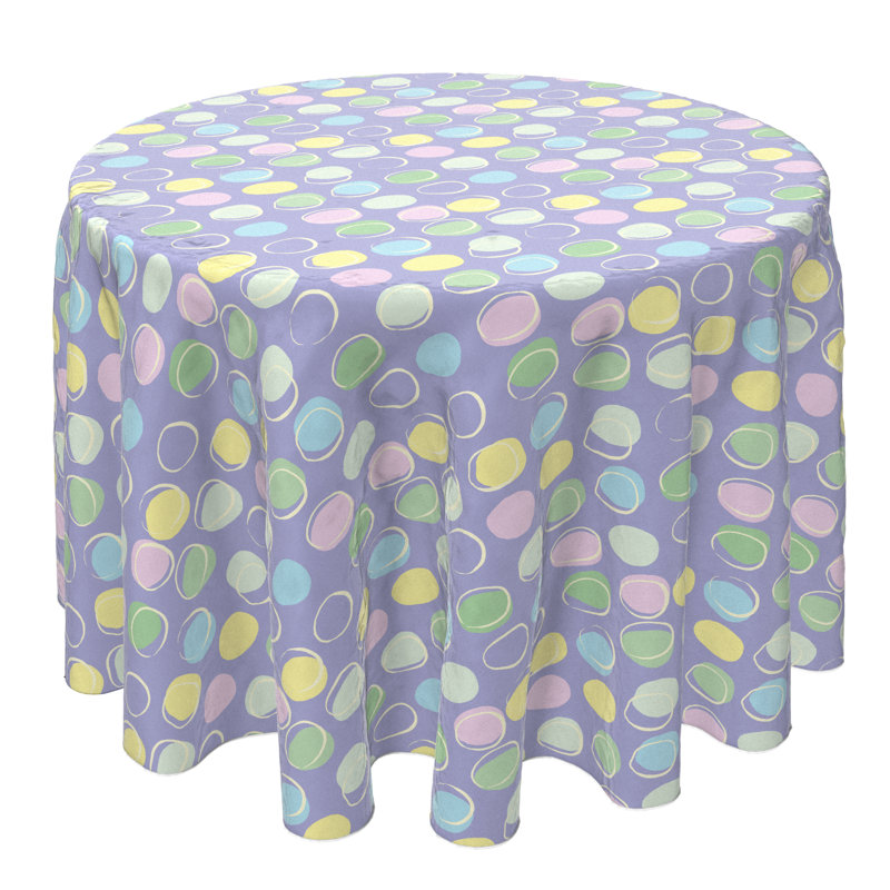 Round Geometric Cotton Twill Tablecloth