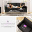 65" Black Faux Leather Sofa