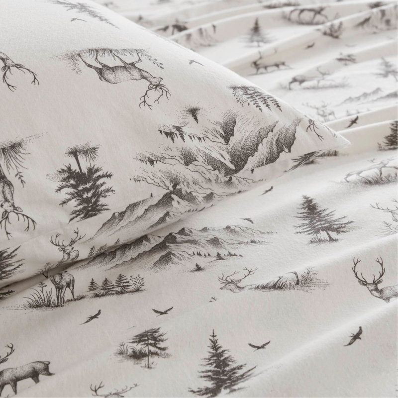 Ensemble de draps gris cerf, 4, Grand lit