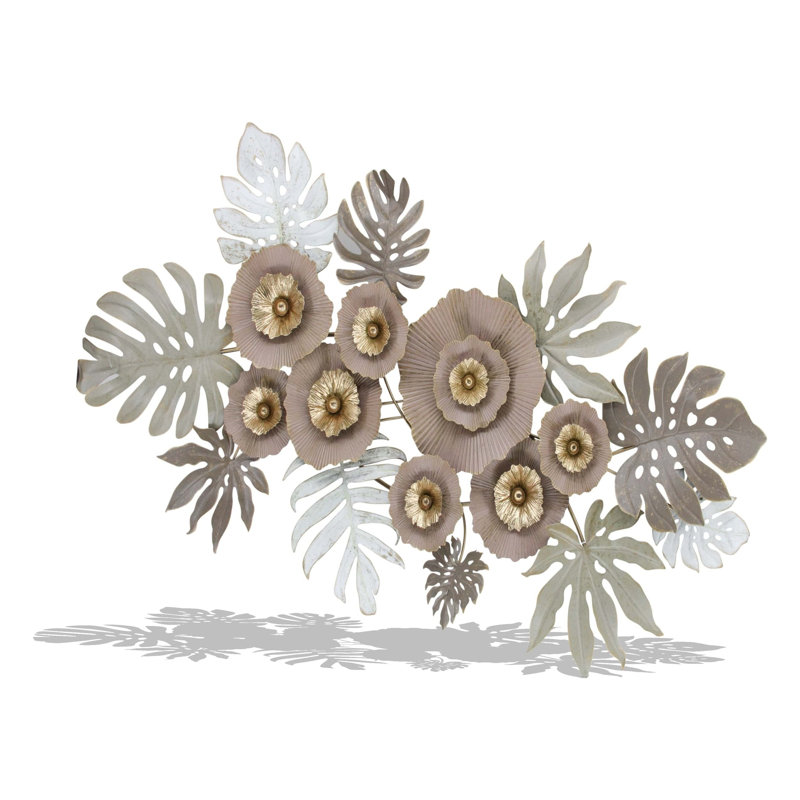 Floral Leaf Wall Decor Metal Wall Décor - 28" x 53"