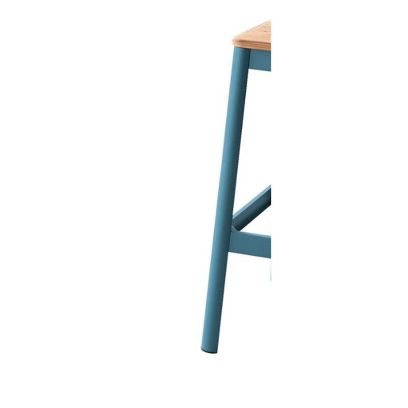 Jacotte Natural & Teal Finish Bar Stool