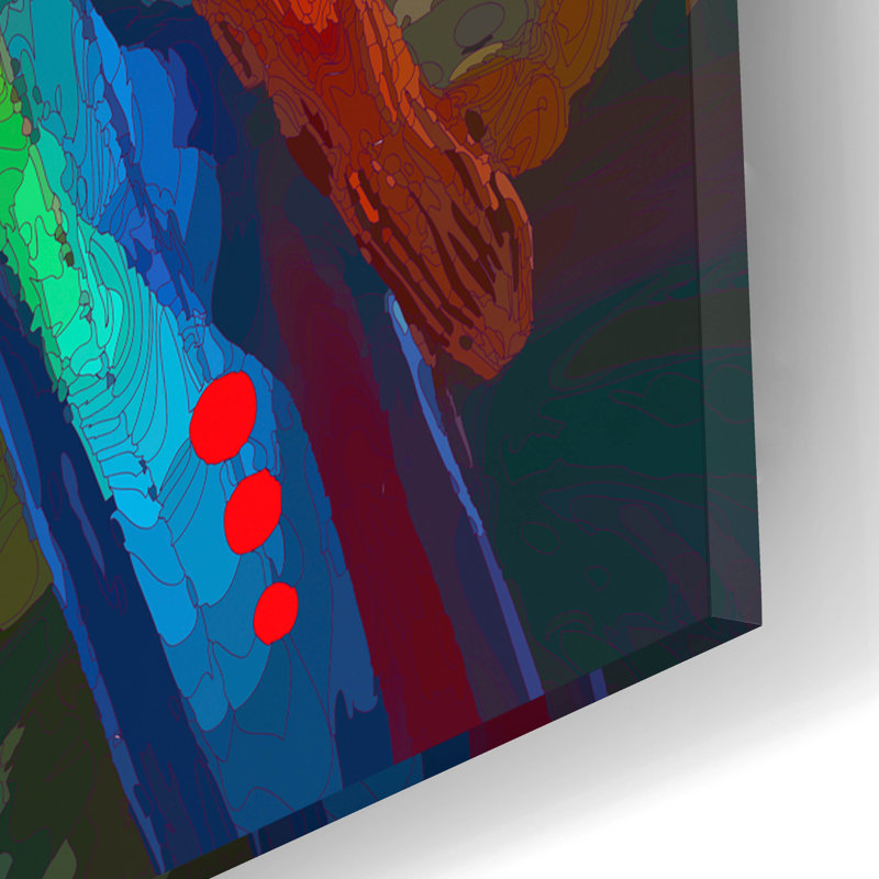Art mural en verre épique «Tropical Parrot» par Dean Russo, 12 po x 16 po