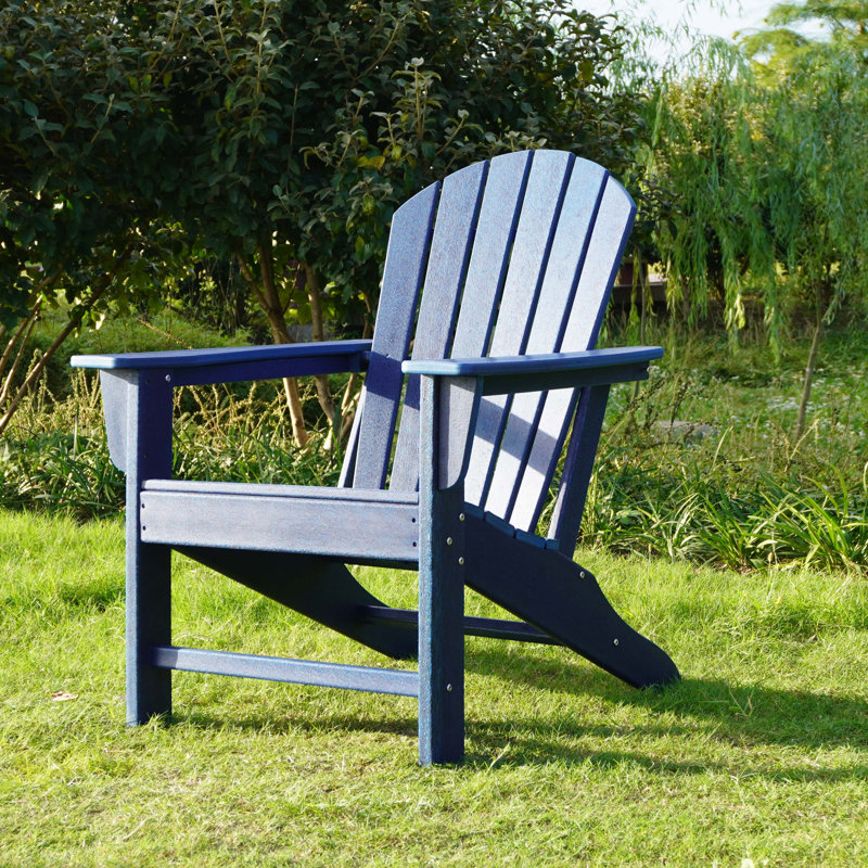Makowski Outdoor Adirondack Chair, Navy Blue