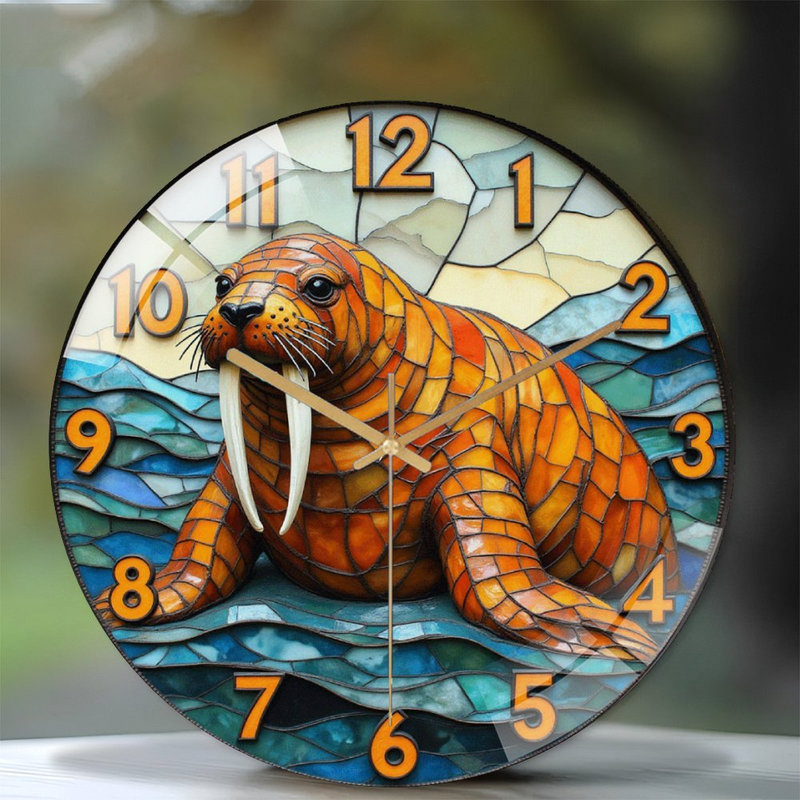  Horloge murale Walrus, horloge murale 12 po