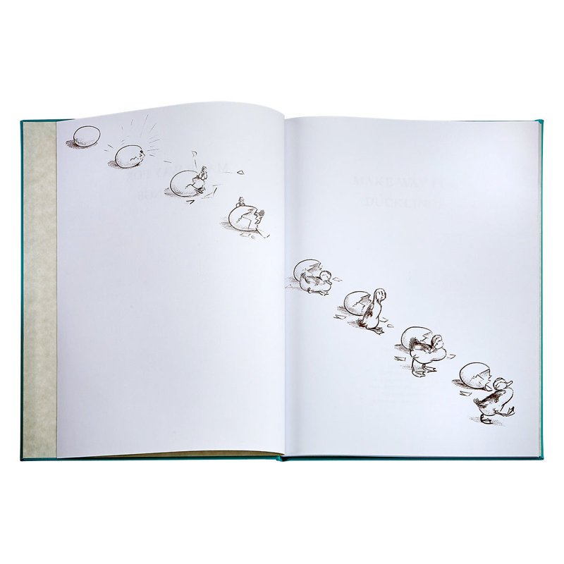 Graphic Image Make Way For Ducklings Coffee Table Book, Leather, Teal Blue