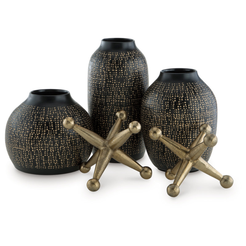 Vinburn Accessory Set (Set Of 5), Black/Gold