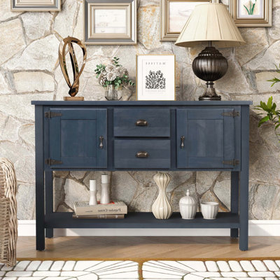 46 Solid Wood Navy Blue Sideboard