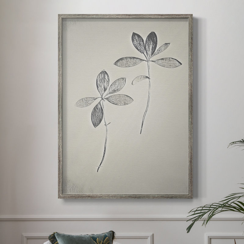 Impression florale vintage encadrée CCXII - bois massif, H 15 po x l 12 po