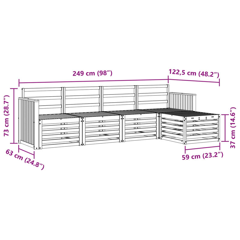 189.5cm Wide Patio Sofa, 5