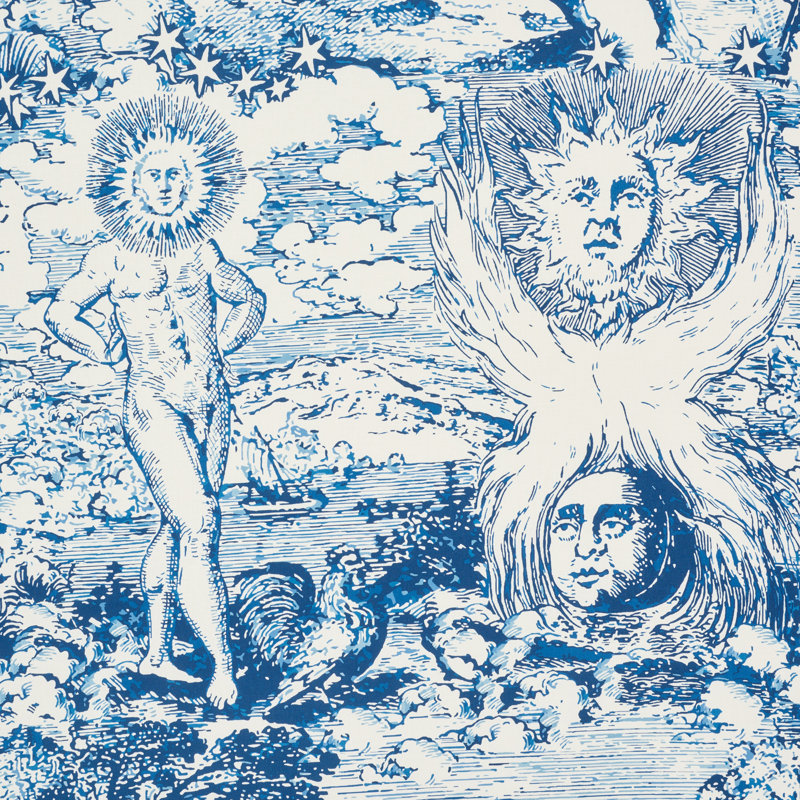 Schumacher x Johnson Hartig Modern Toile Fabric, Indigo