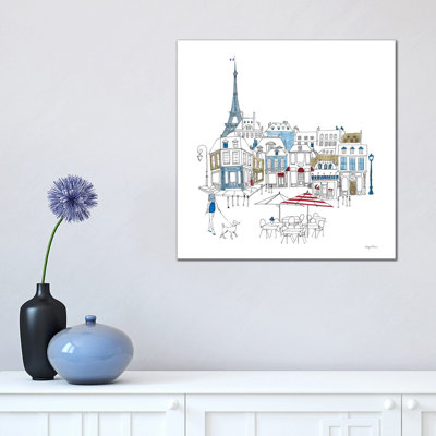 World Cafe II Paris Color by Avery Tillmon - Wrapped Canvas Print