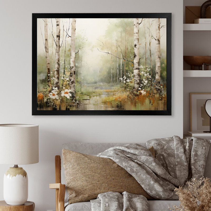 «Blumefeld Minimalisme Forest Woods II», reproduction d'art sur toile, H 16 po x l 32 po x P 1 po, Cadre simple noir