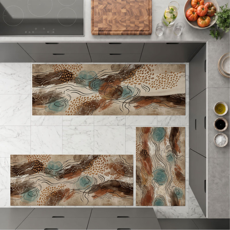 Abstract Art Non-Slip Washable Kitchen Mats