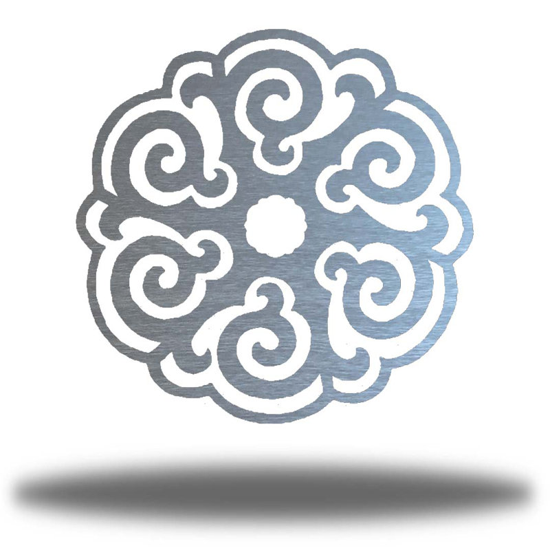 Décoration murale en métal Power Mandala, Argent, H 12 po x l 12 po x P 0,06 po