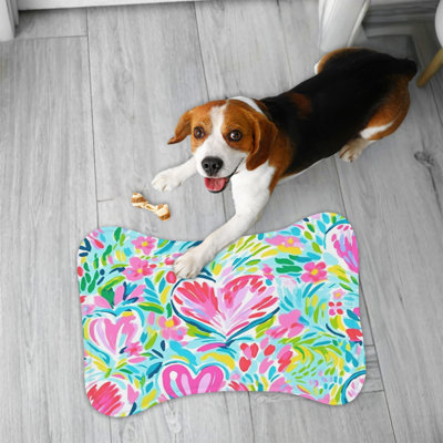 Heartfelt Patterns - 1 Piece Bone Shape Feeding Mat