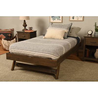 Lynnfield Updike Twin Solid Wood Pop Up Trundle, Mattress Not Included