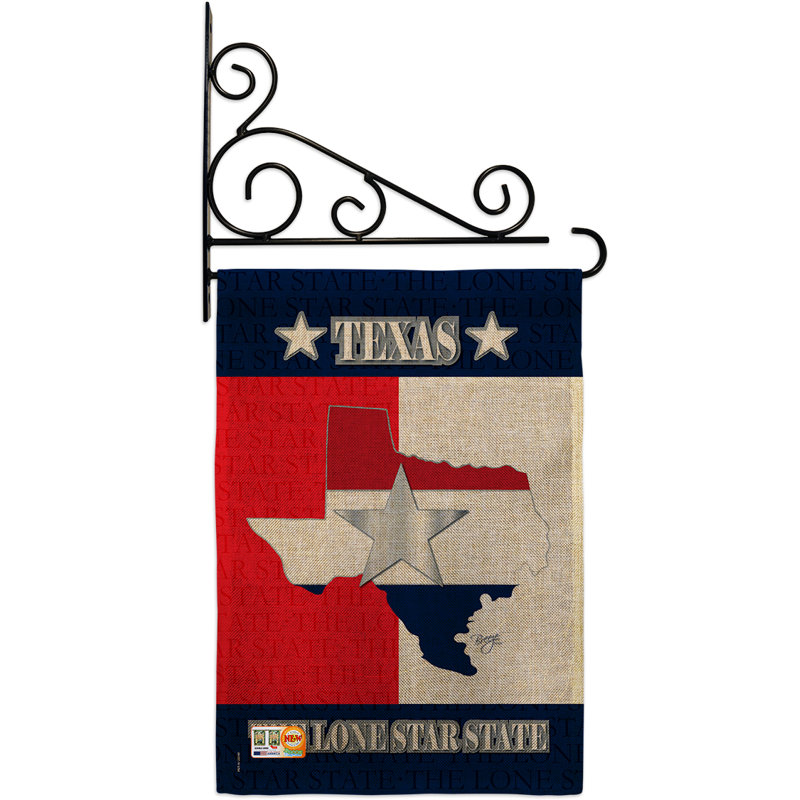 En toile jute 2 côtés de texas star state 2 côtés 18,5 x 13 po drapeau de jardin