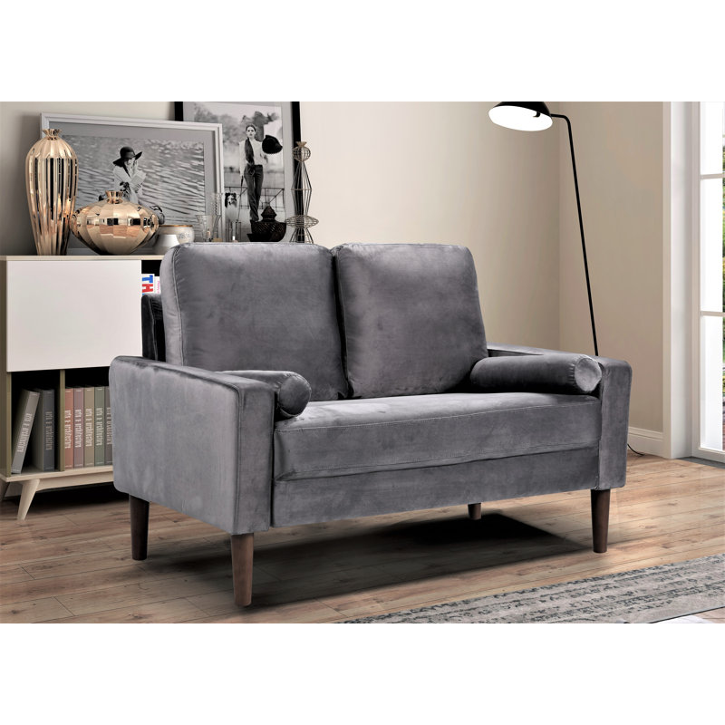 Yandel 51.6'' Velvet Loveseat, Grey
