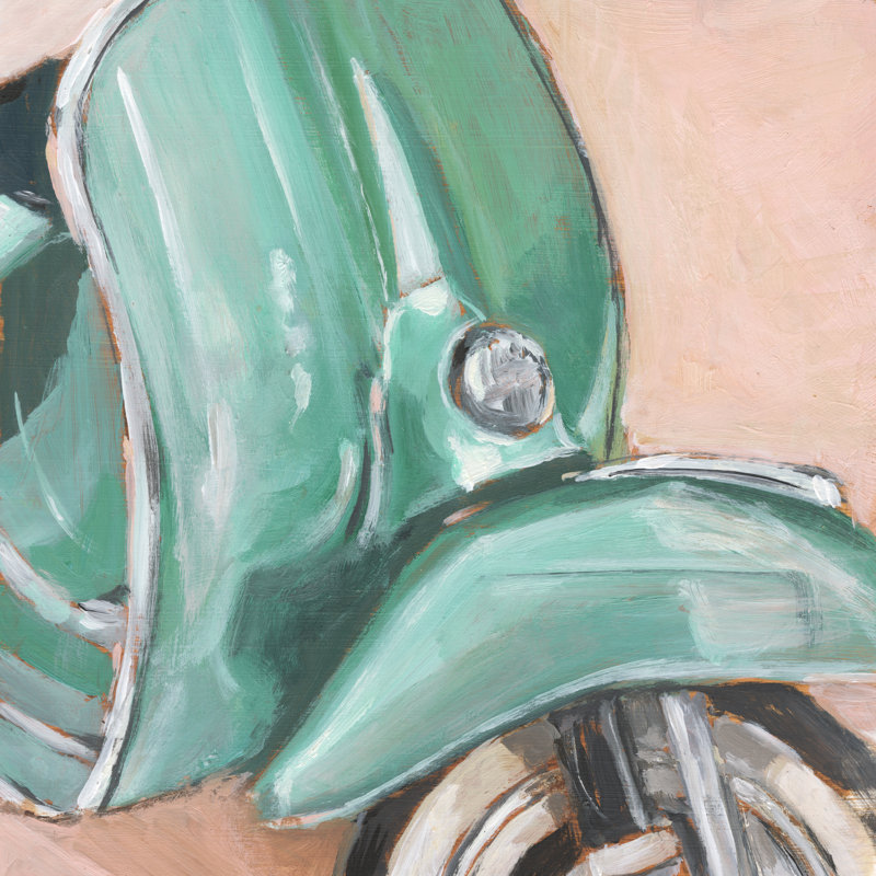 Retro Scooter IV by Ethan Harper - Wrapped Canvas Painting, 30cm H x 30cm W x 3.8cm D