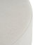 Tissu moderne blanc rond avec pieds en bois, simple et polyvalent pour un usage domestique, repose-pieds relaxant confortable